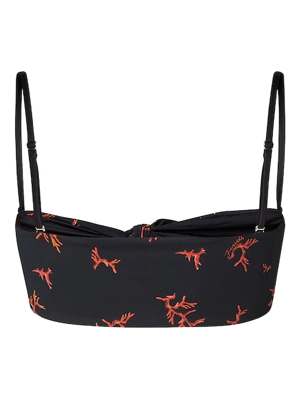 Fendi Coral-print Tie-front Bikini Top In Multi