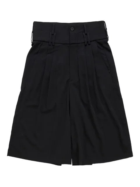 Namacheko pleated double-waistband shorts