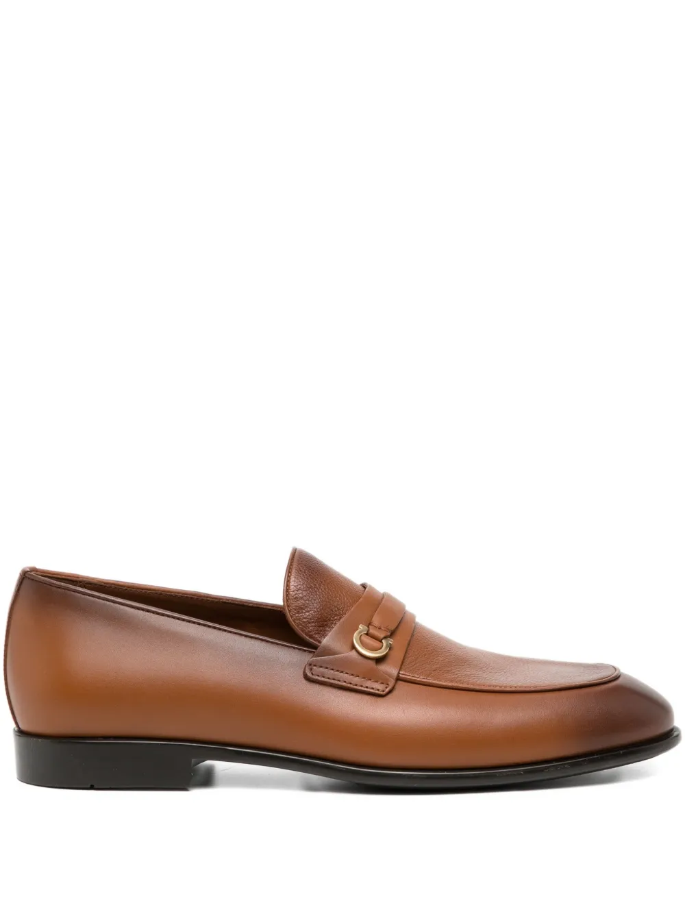 Ferragamo logo-buckle leather loafers Brown