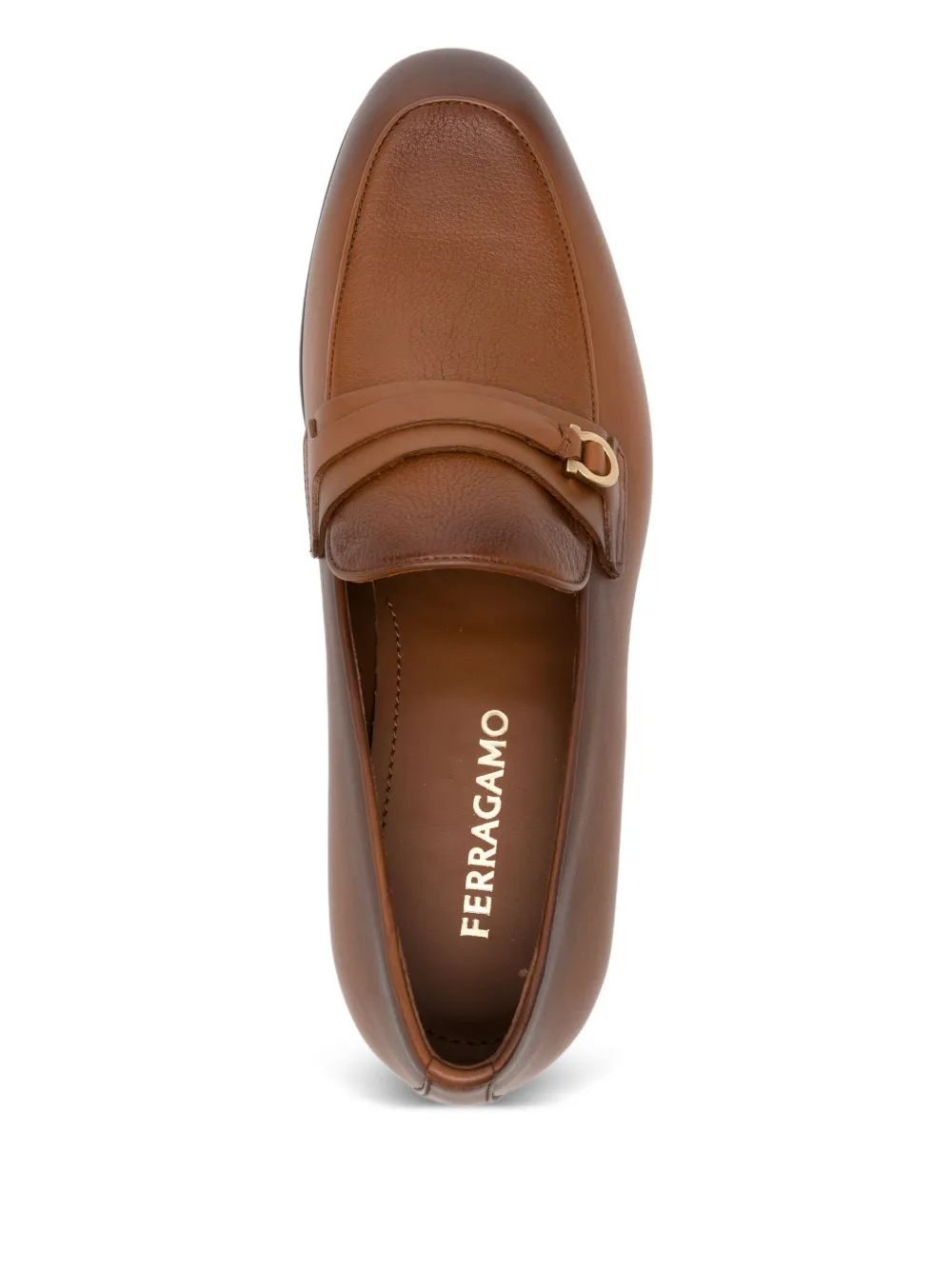Ferragamo logo-buckle leather loafers Brown