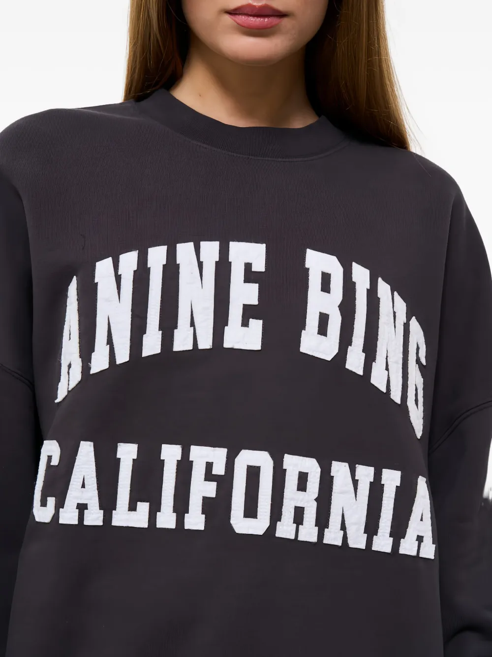 ANINE BING California crew-neck sweatshirt Zwart
