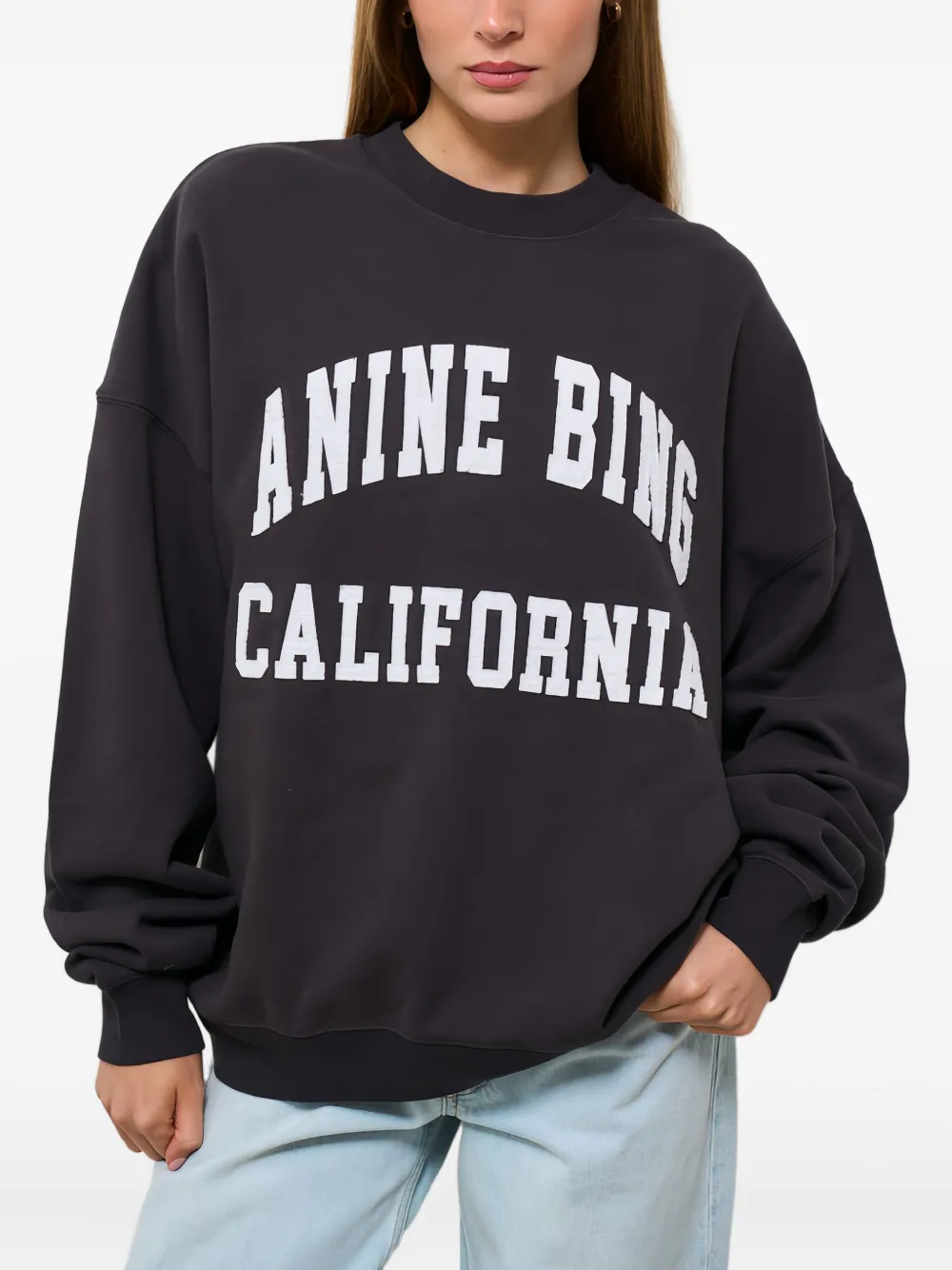 ANINE BING California crew-neck sweatshirt Zwart