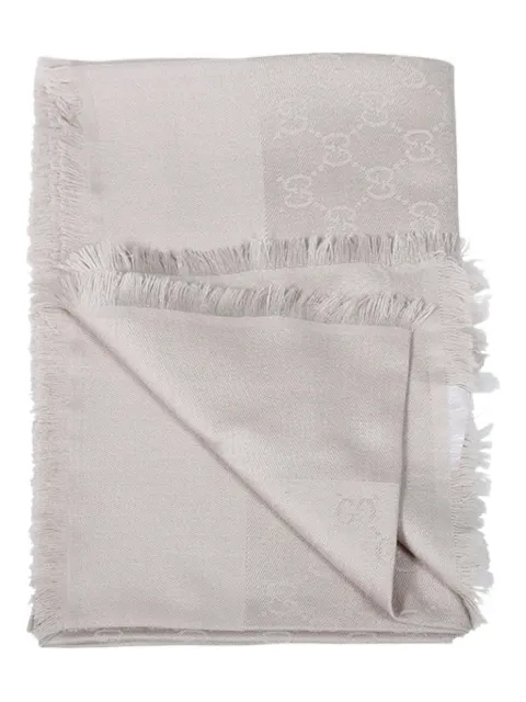 Gucci GG pattern fringed scarf