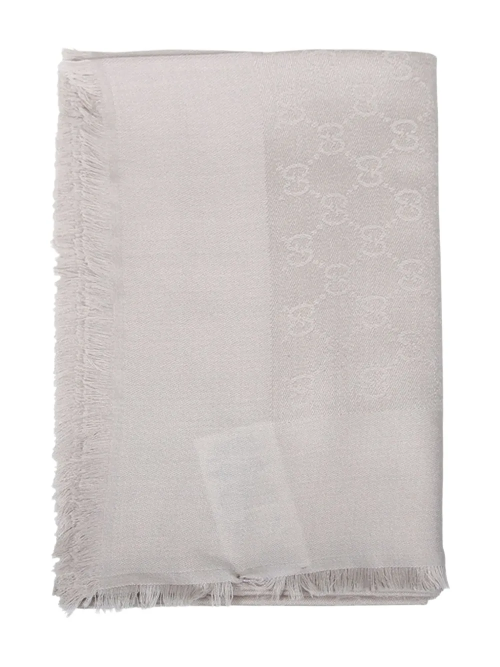 Gucci GG pattern fringed scarf Grijs