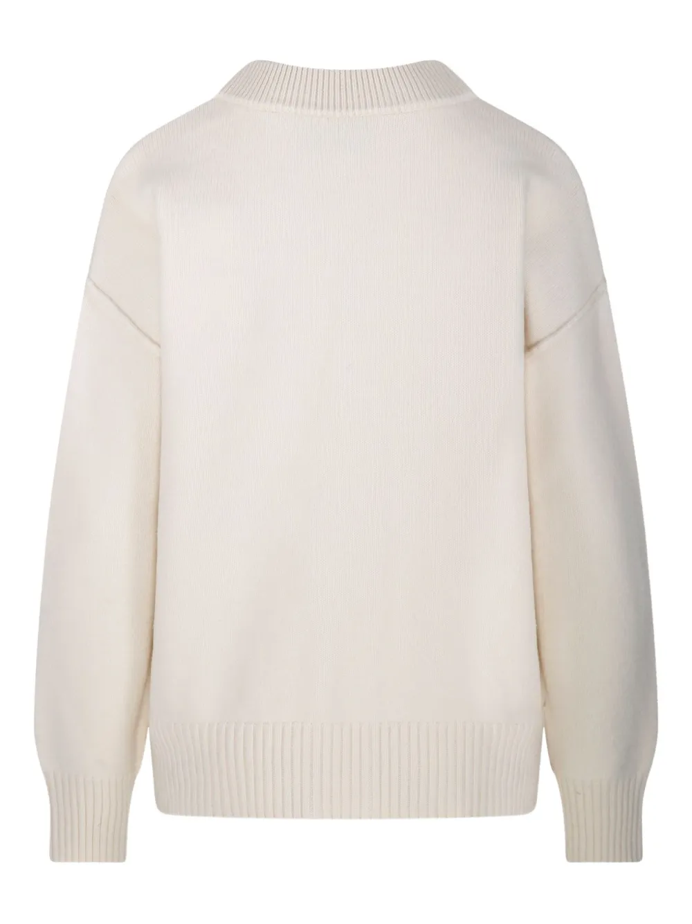 AMI Paris Vest met intarsia logo Wit