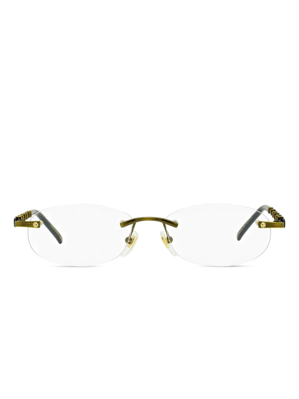 Gucci Eyewear bamboo-detail rimless glasses - ゴールドトーン Gucci Eyewear bamboo-detail rimless glasses - ゴールドトーン