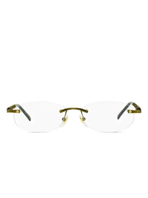 Gucci Eyewear bamboo-detail rimless glasses
