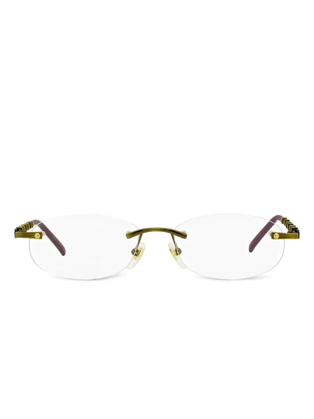 Gucci Eyewear bamboo-detail rimless glasses Goud