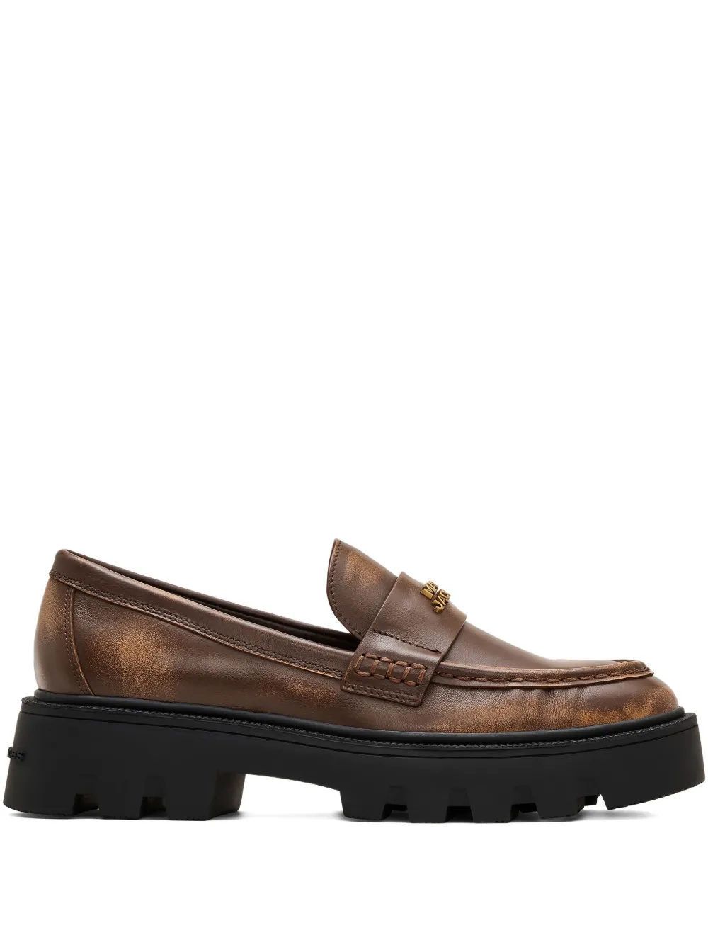 Marc Jacobs logo-plaque chunky loafers Brown