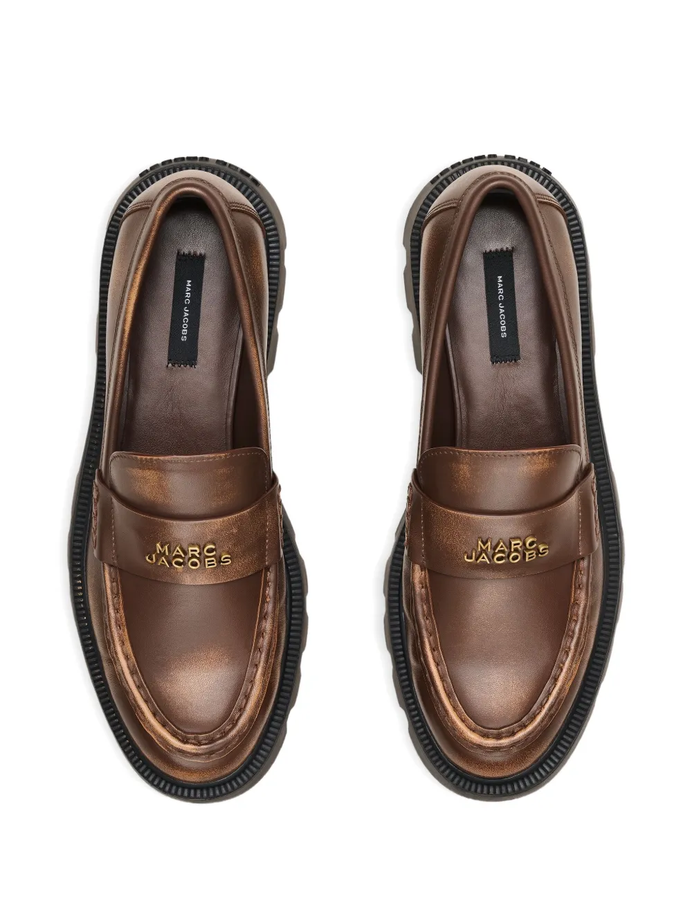 Marc Jacobs logo-plaque chunky loafers Brown