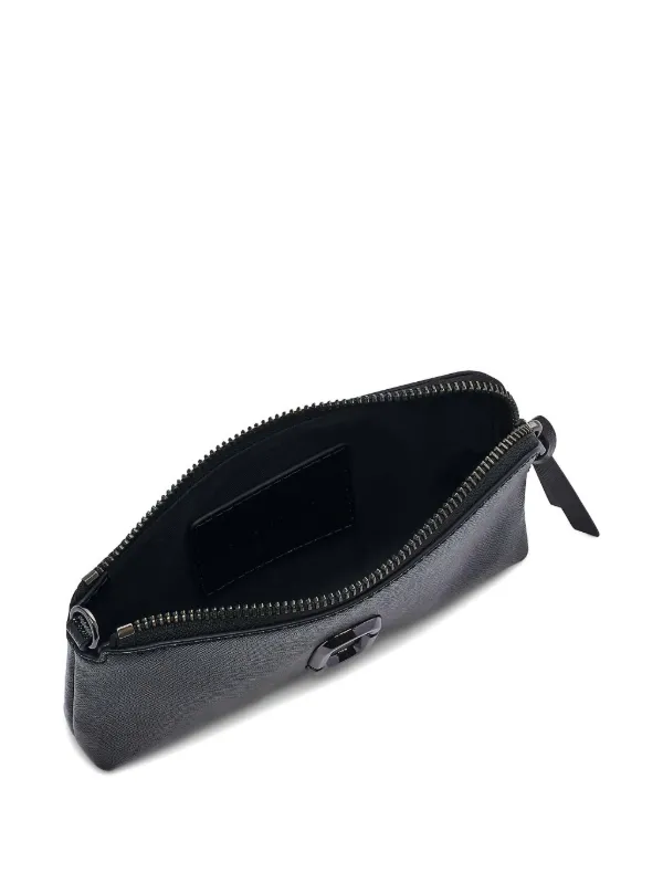 Marc Jacobs The Snapshot Leather Zip Wristlet | Black | FARFETCH