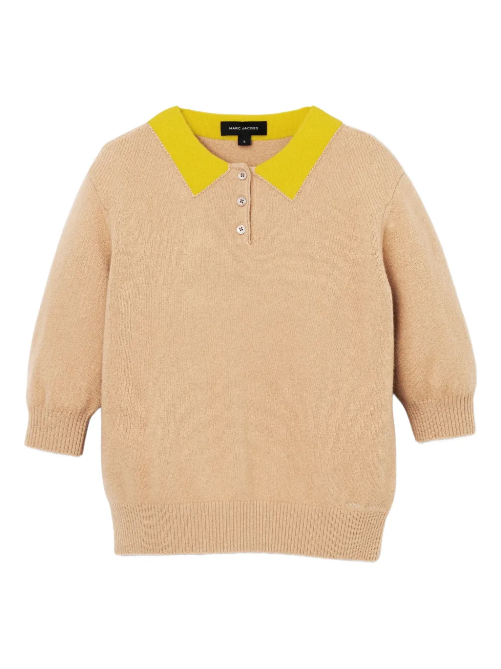 Marc Jacobs Wollen poloshirt met contrasterende kraag Bruin