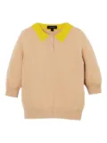 Marc Jacobs contrast-collar wool polo - Brown