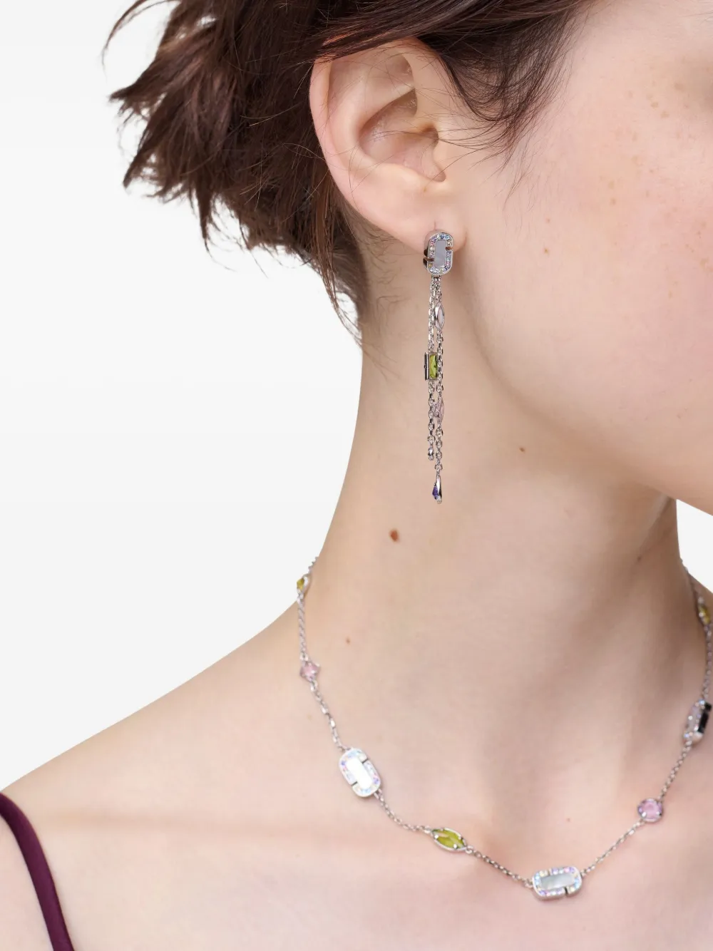 Marc Jacobs The J Marc Luxe Gem Linear earrings - Zilver