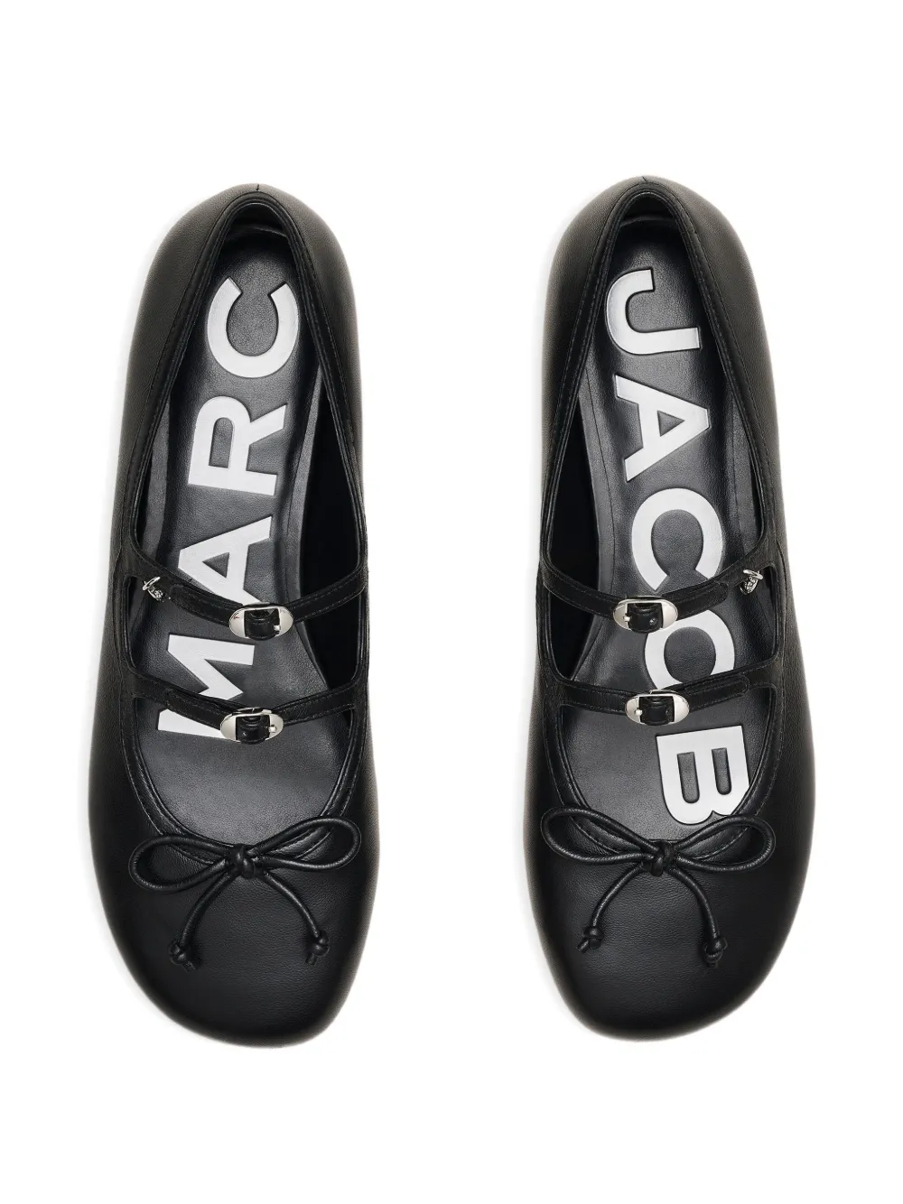 Marc Jacobs The Kiki Buckle-embellished Bow Ballerina Flats In Black