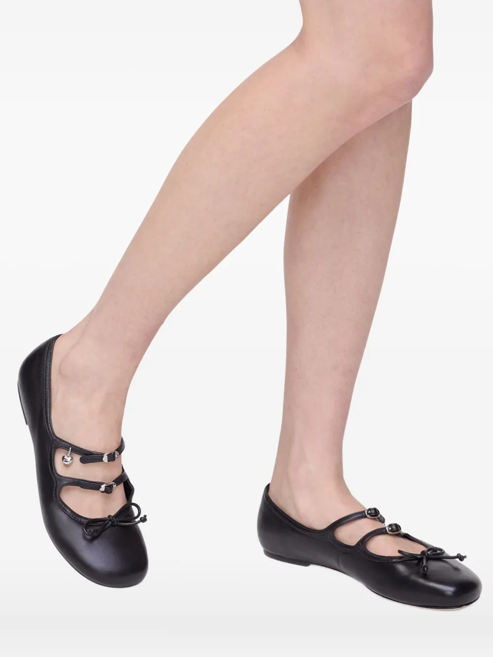 Marc Jacobs The Kiki buckle-embellished bow ballerina flats - Nero