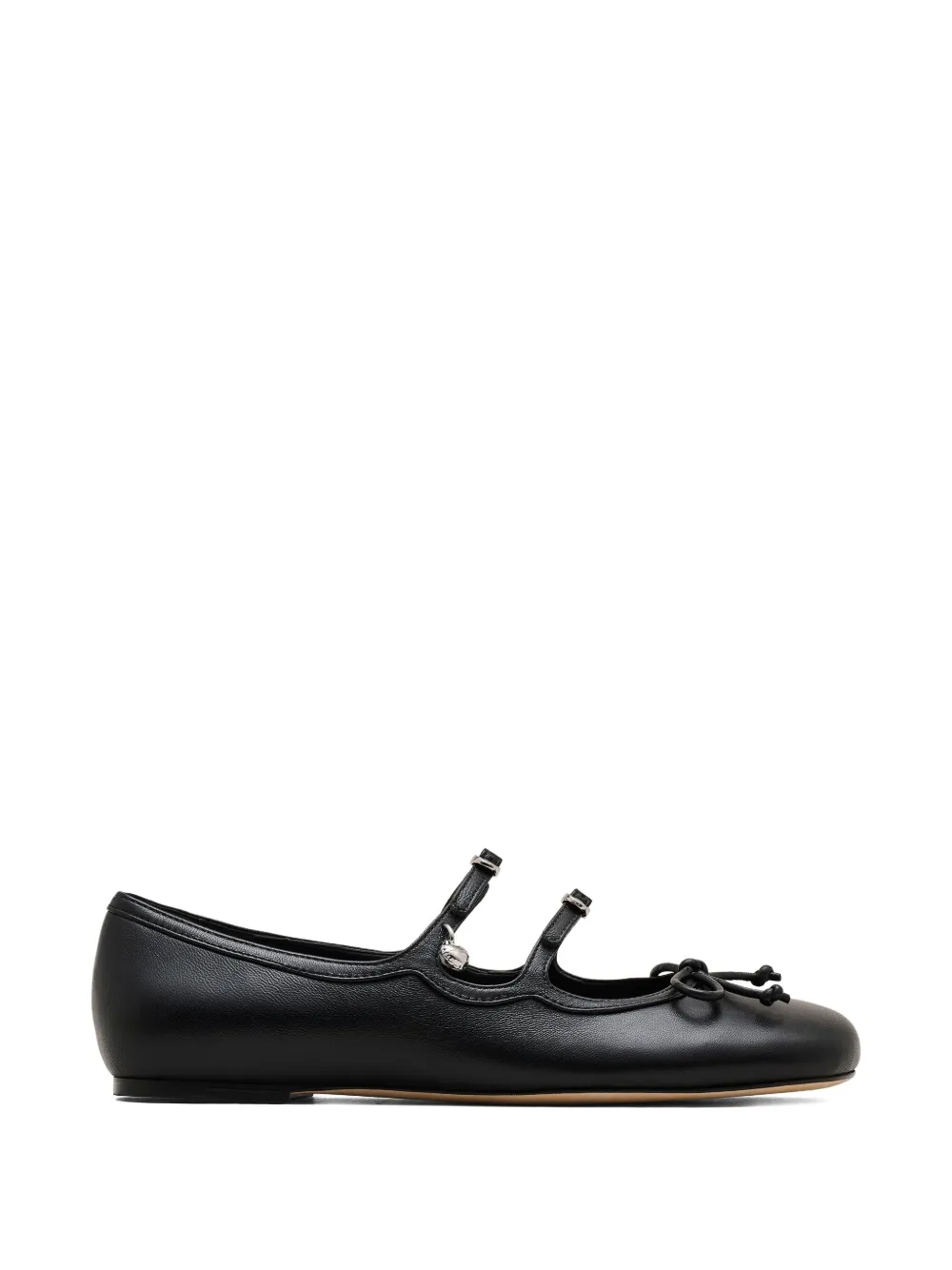 Marc Jacobs The Kiki buckle-embellished bow ballerina flats - Zwart
