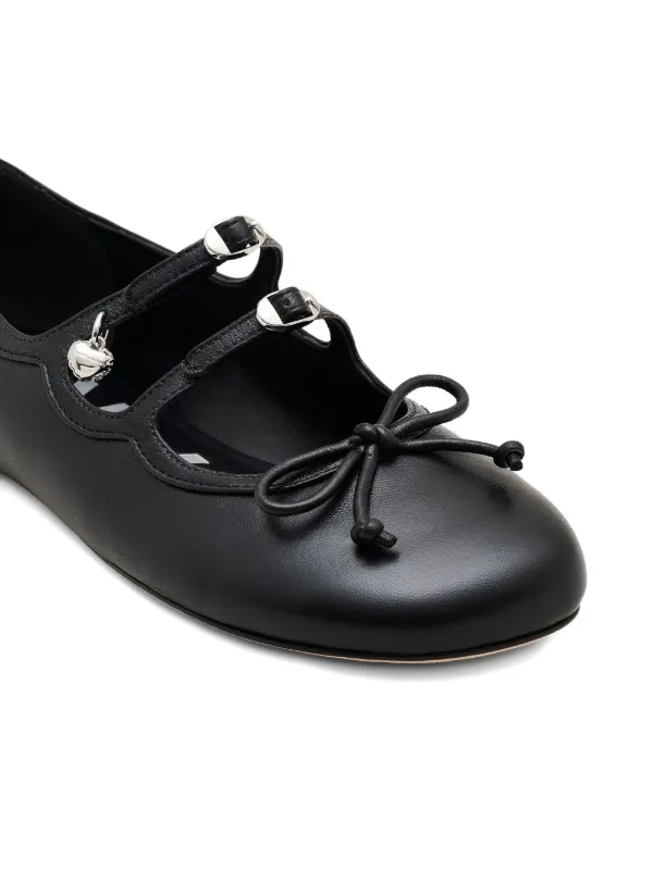バレエ kiki Marc Jacobs The Kiki buckle-embellished Bow Ballet Flats | Black