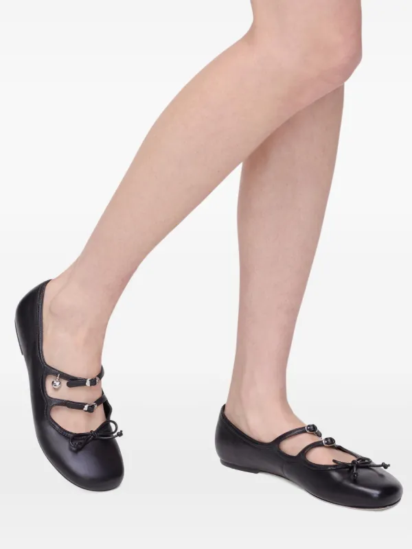 バレエ kiki Marc Jacobs The Kiki buckle-embellished Bow Ballet Flats | Black