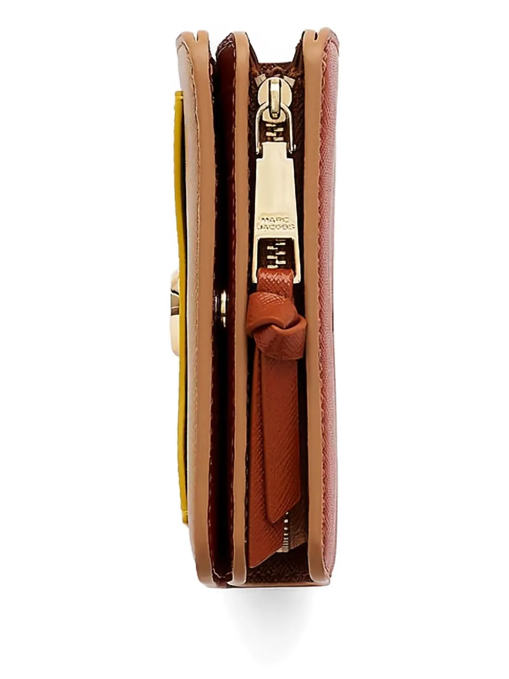 Marc Jacobs Portemonnee met ritssluiting en logo Beige