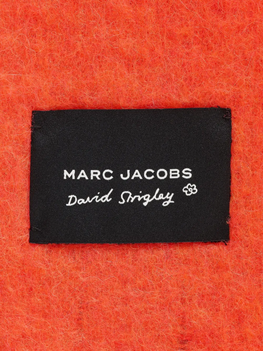 Marc Jacobs Snake-print Fringed Scarf In Orange