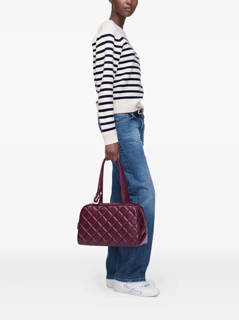 Marc Jacobs Breton Stripe Button-detailed Sweater In Multi