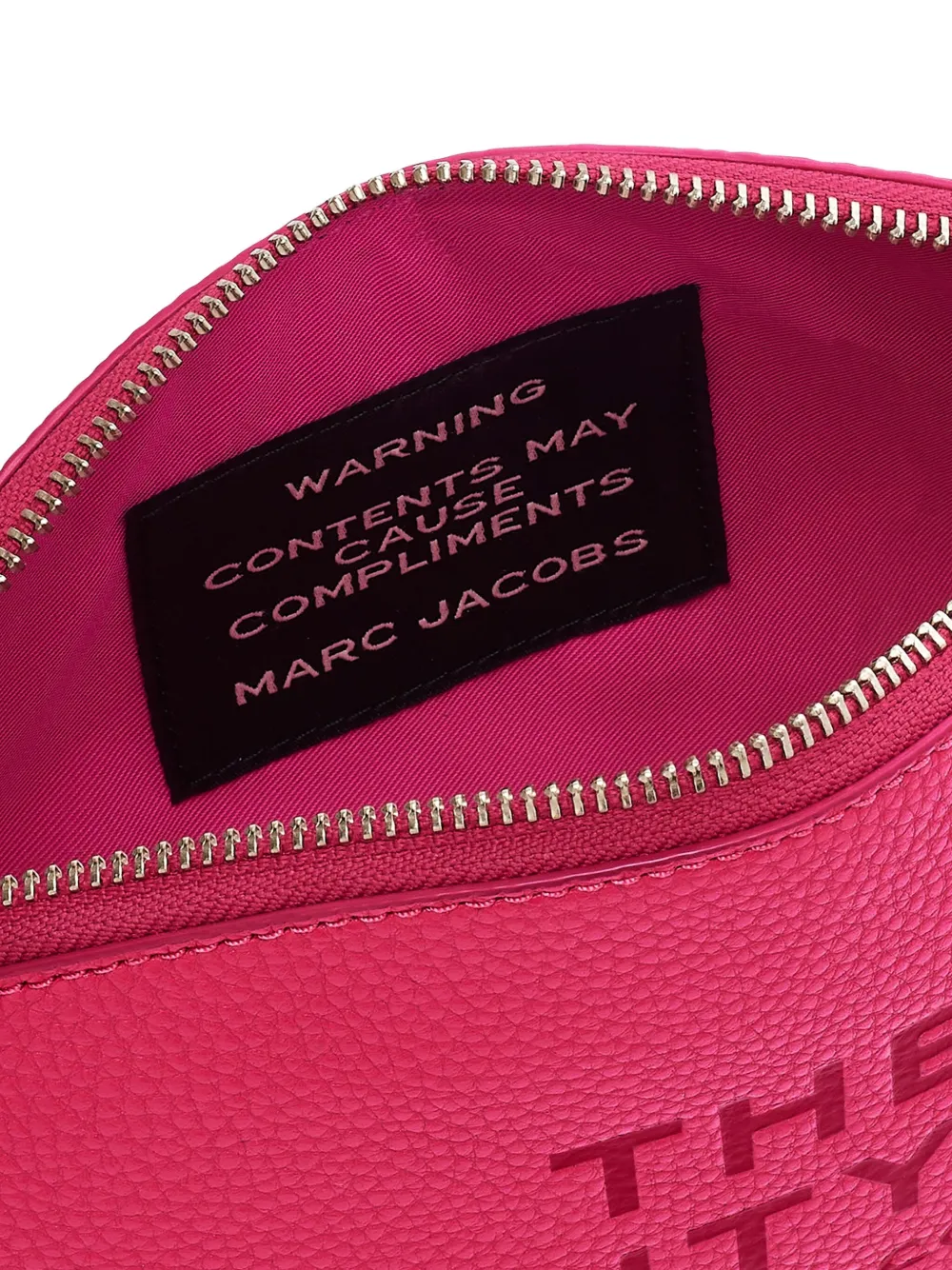 Marc Jacobs Leren make-up tas met logo-reliëf Roze