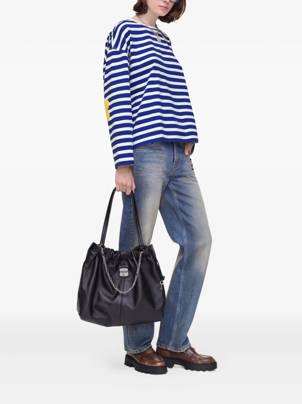 Marc Jacobs Gestreepte top met bloempatch Blauw