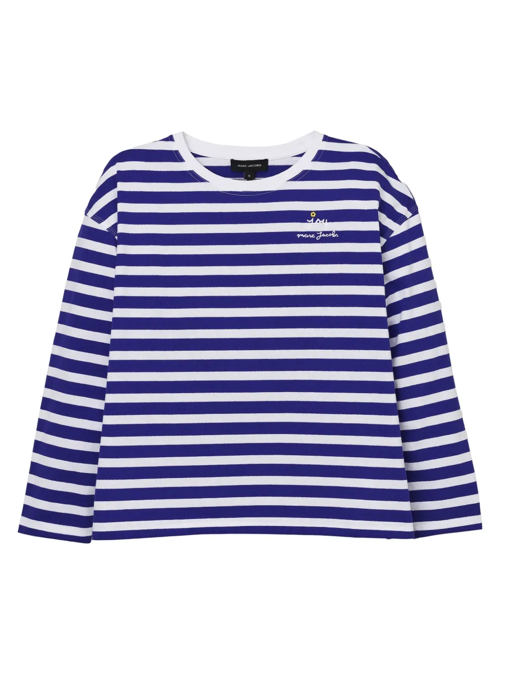 Marc Jacobs Gestreepte top met bloempatch Blauw