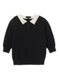 Marc Jacobs contrast-collar wool top - Black