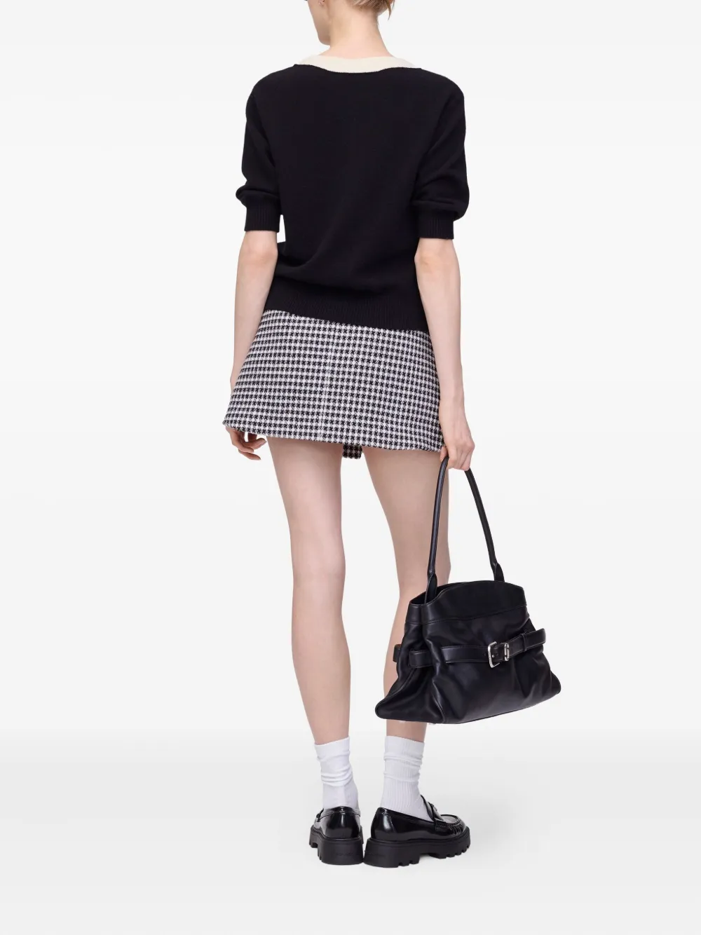 Marc Jacobs contrast-collar wool top - Zwart