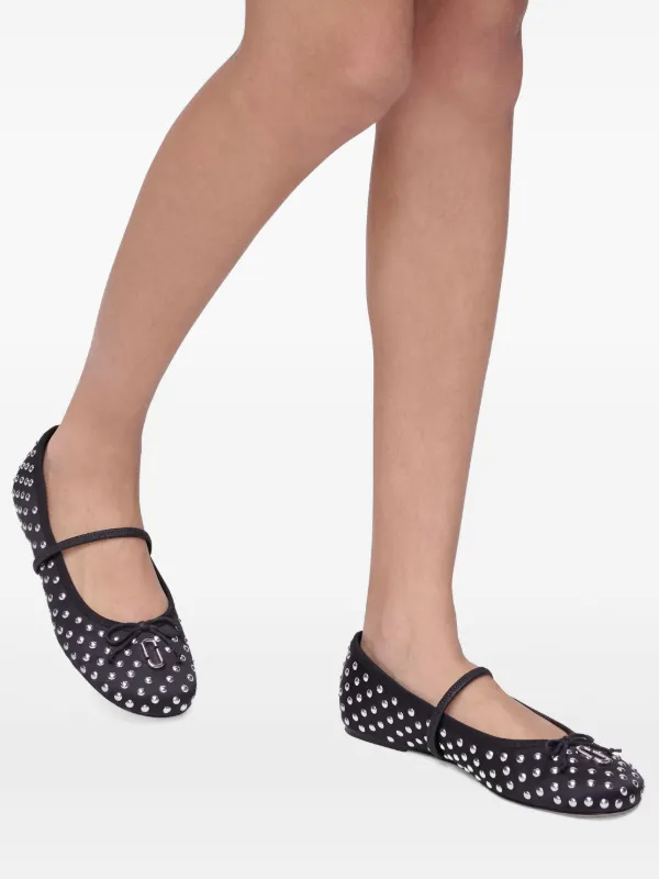 Marc Jacobs The Studded Sabrina スタッズ バレエシューズ | ブラック