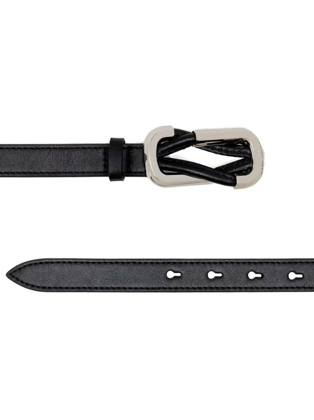 Marc Jacobs Leren riem met geknoopte gesp - Zwart