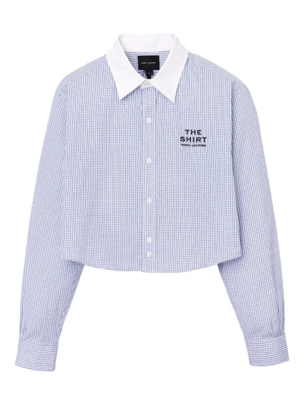 marc jacobs dress shirts Marc Jacobs The Cropped Femme Shirt in Blue Multi, Size XL