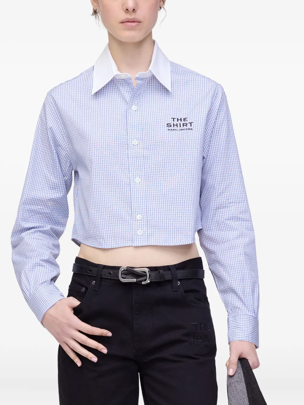 Marc Jacobs Cropped blouse met gingham ruit Blauw