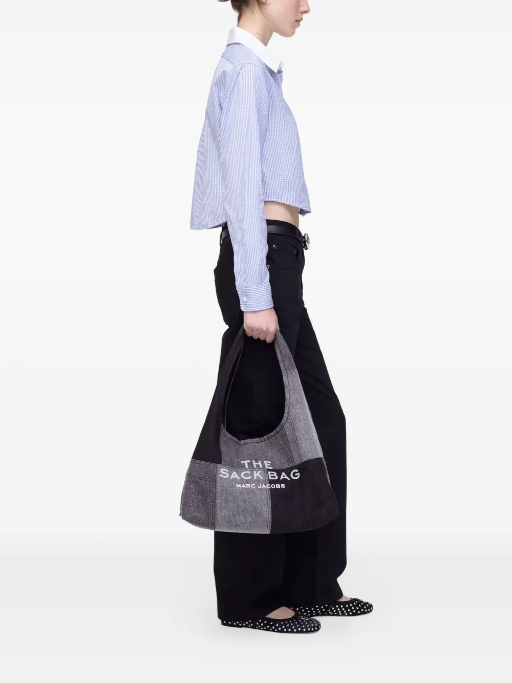 Marc Jacobs gingham check cropped shirt - Blauw