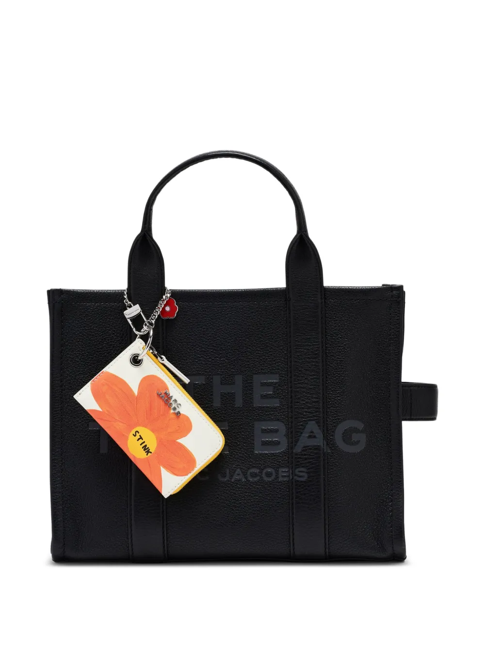 Marc Jacobs Flower-print Zip-around Bag Charm In White