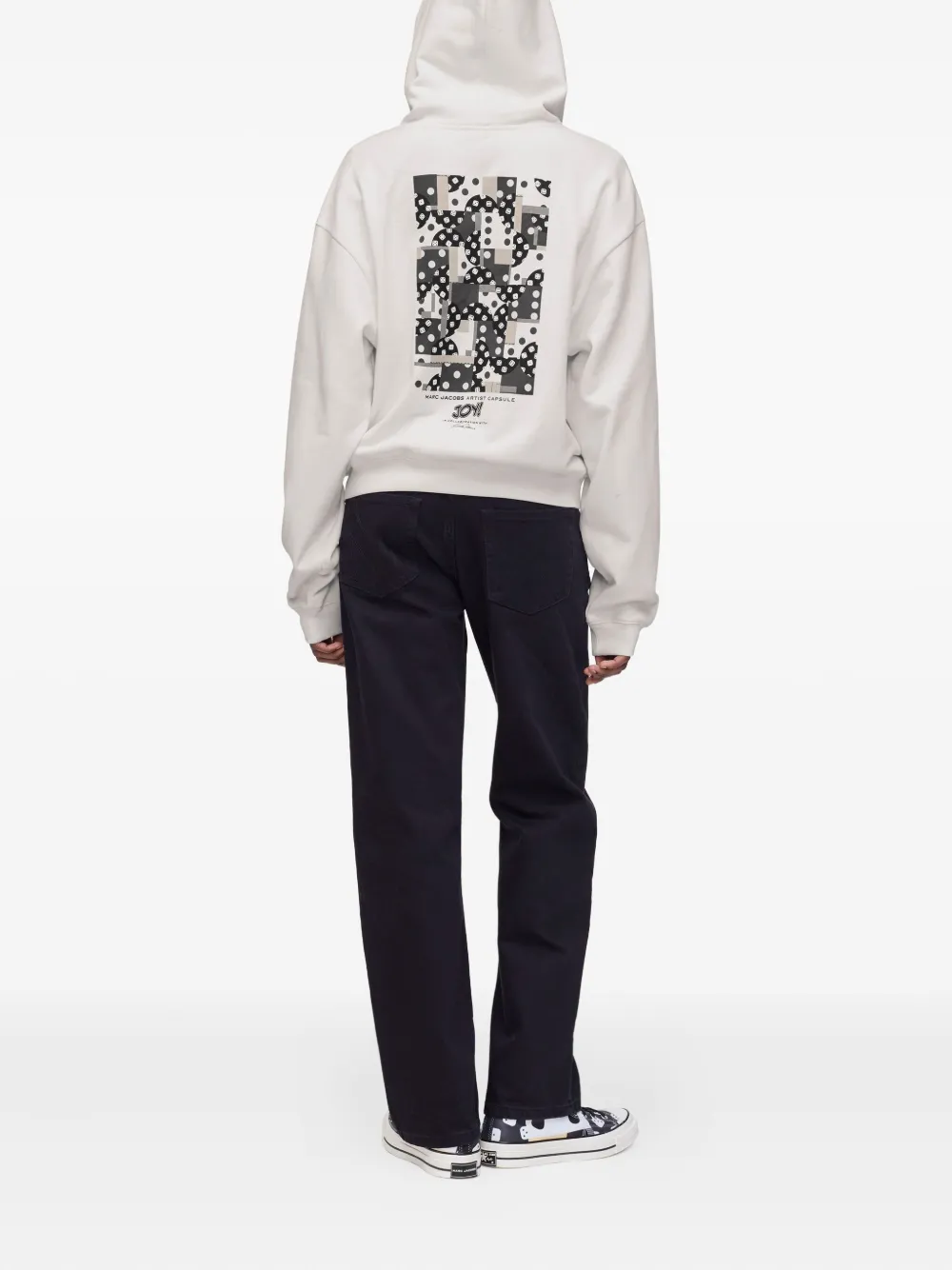 Marc Jacobs Dice-print Zip-up Hoodie In White