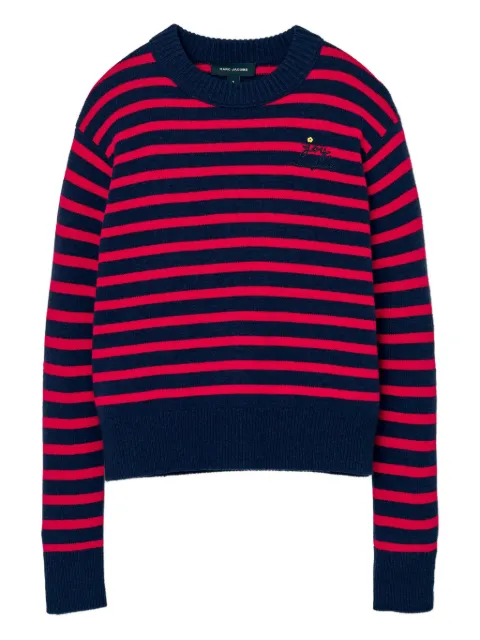 Marc Jacobs striped-pattern flower-embellished sweater