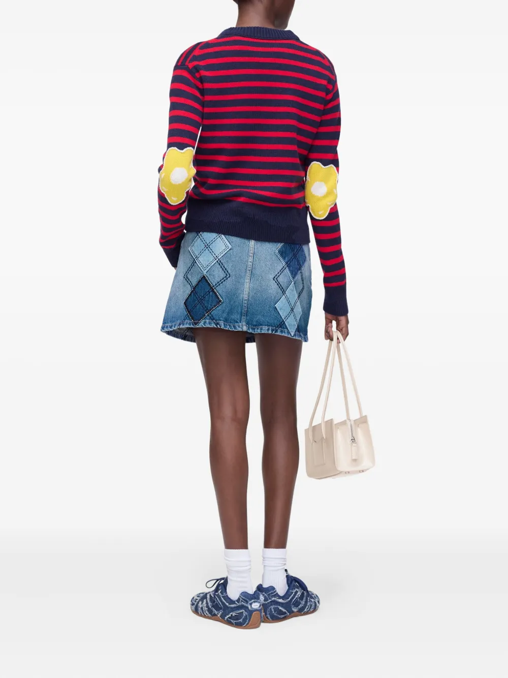Marc Jacobs Gestreepte trui verfraaid met bloemen Rood