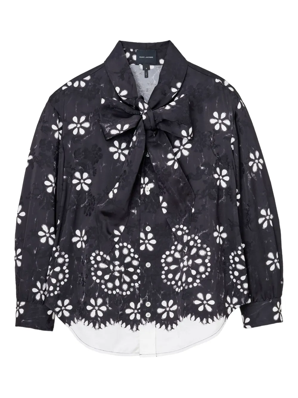 Marc Jacobs Blouse met strik met ringlets Zwart