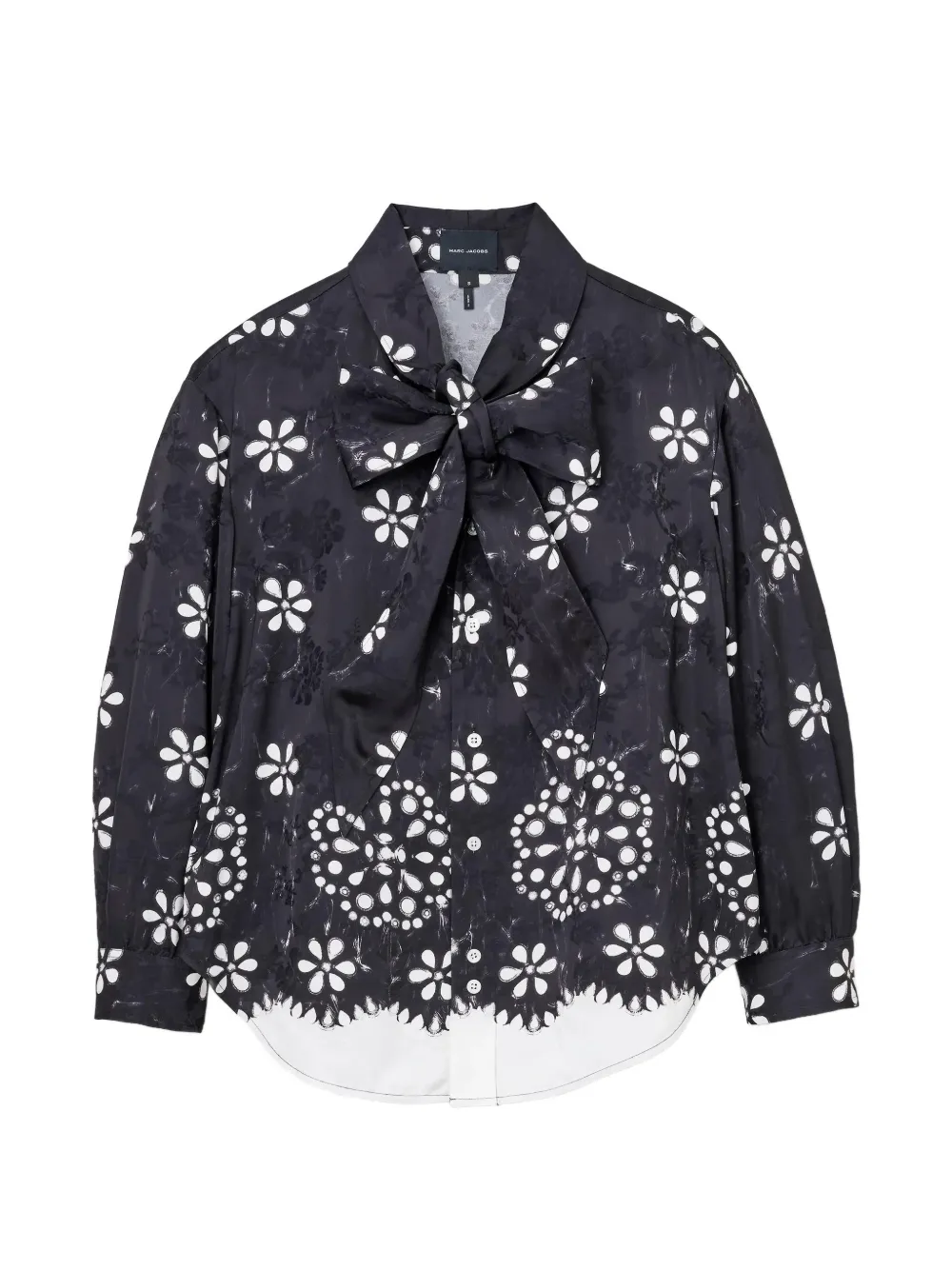 Marc Jacobs Blouse met strik met ringlets Zwart