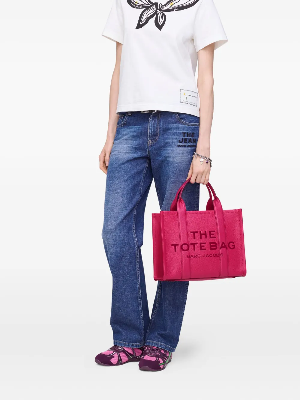 Marc Jacobs logo-plaque tote bag - Roze