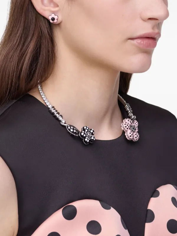 Marc Jacobs crystal-embellished Flower Necklace | Silver