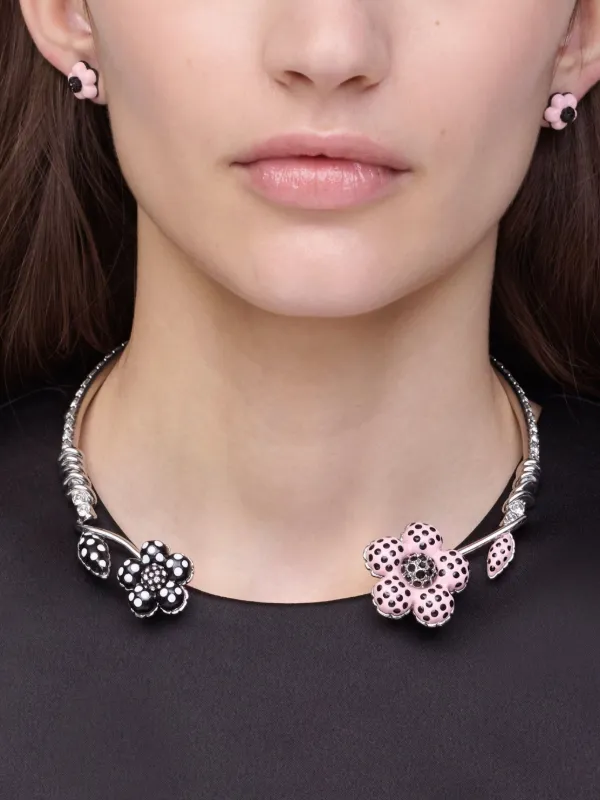 Marc Jacobs crystal-embellished Flower Necklace | Silver