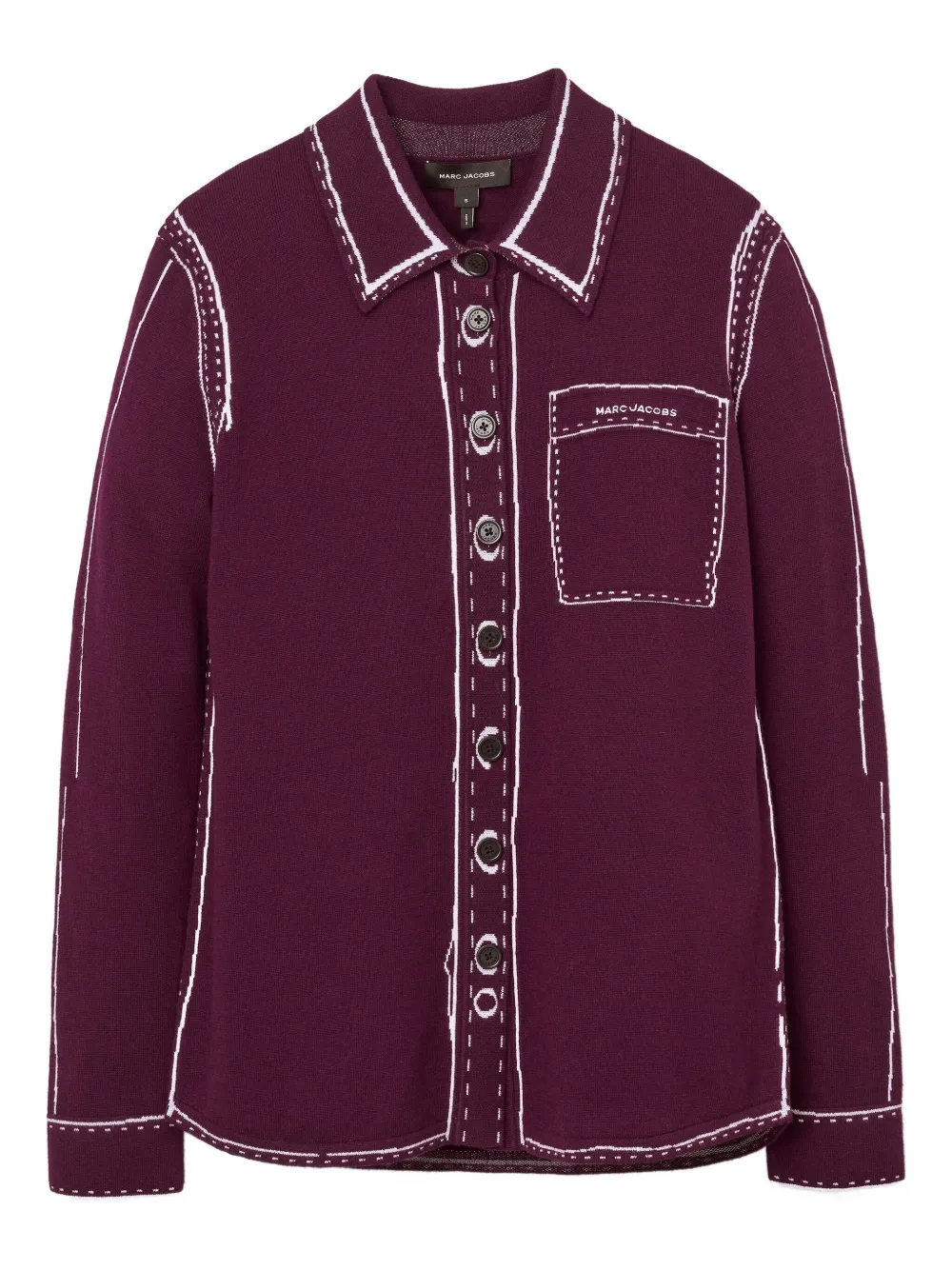 Marc Jacobs Button-down Knitted Top In Purple
