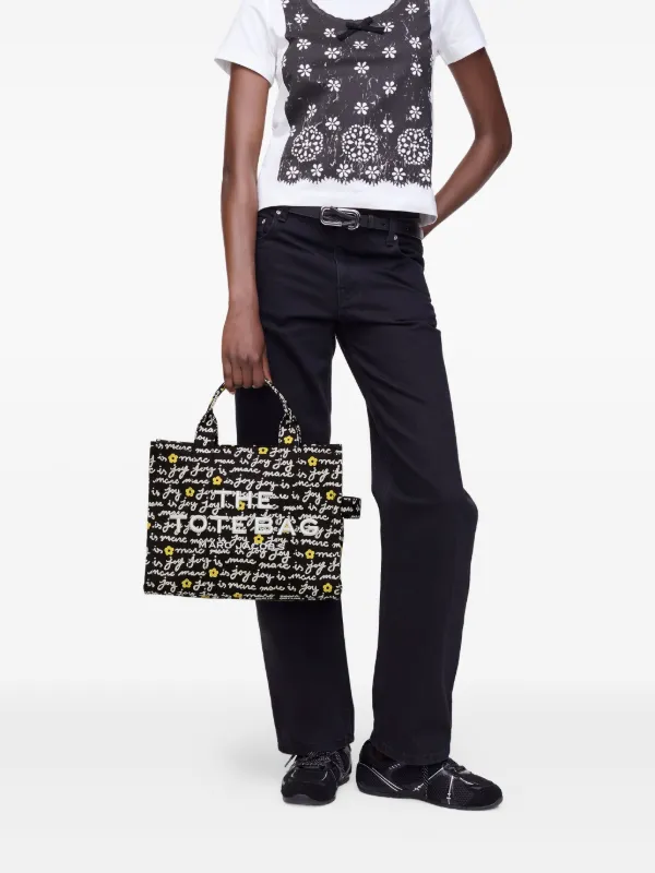 Marc Jacobs The Joy Canvas Medium Tote Bag | Black | FARFETCH JO