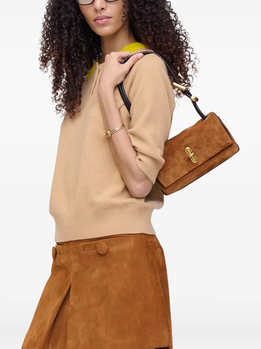 Marc Jacobs small suede shoulder bag - Bruin