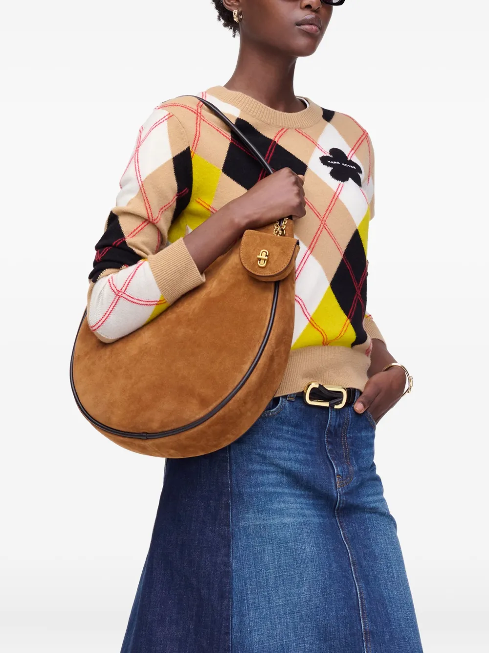 Marc Jacobs スエードショルダーバッグ - ブラウン Marc Jacobs スエードショルダーバッグ - ブラウン