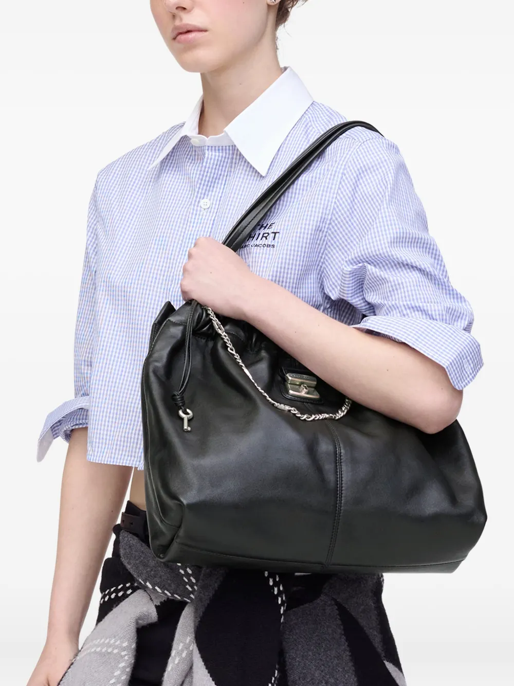 Marc Jacobs The Cristina shopper met trekkoord en ketting Zwart